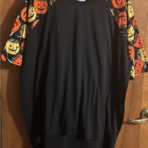 Lularoe Women’s Small Oversized Black shirt with Halloween sleeves